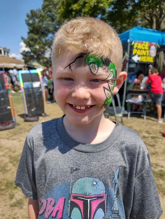 Sawyer couldn’t wait to show off his face painting!